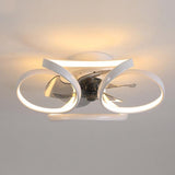 Modern Flower Design LED Flush Mount Ceiling Fan with Remote Control and 3 Speed Settings