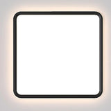 30 Inch Large Square LED Flush Mount Ceiling Light Dimmable Black Geometric Light Fixture