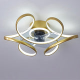 18 Inch Flower Shaped Modern Flush Mount Ceiling Fan with Light and Remote Control