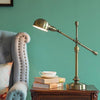 Industrial Silver Iron Dome Desk Lamp with Flexible Adjustable Arm for Home Office Study