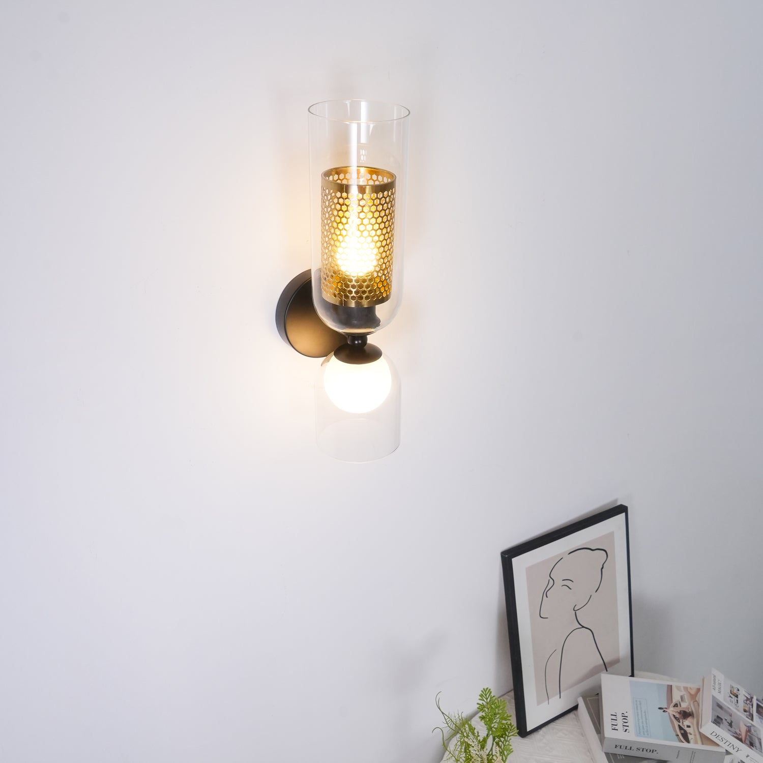 modern-industrial-black-metal-and-clear-glass-multidirectional-double-wall-sconce