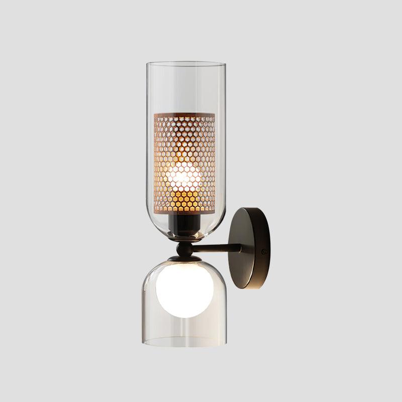 modern-industrial-black-metal-and-clear-glass-multidirectional-double-wall-sconce
