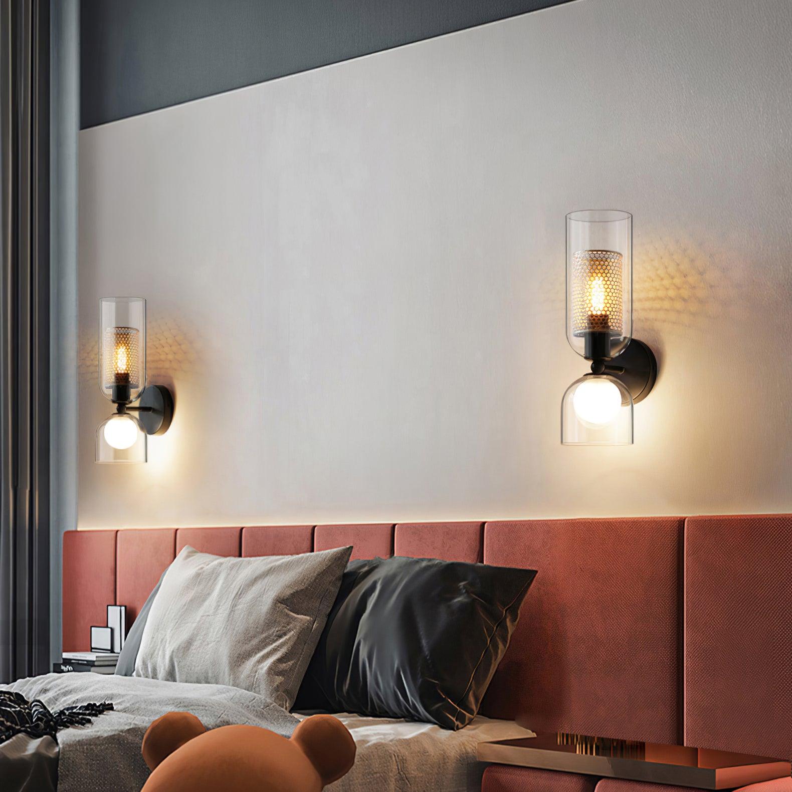 modern-industrial-black-metal-and-clear-glass-multidirectional-double-wall-sconce