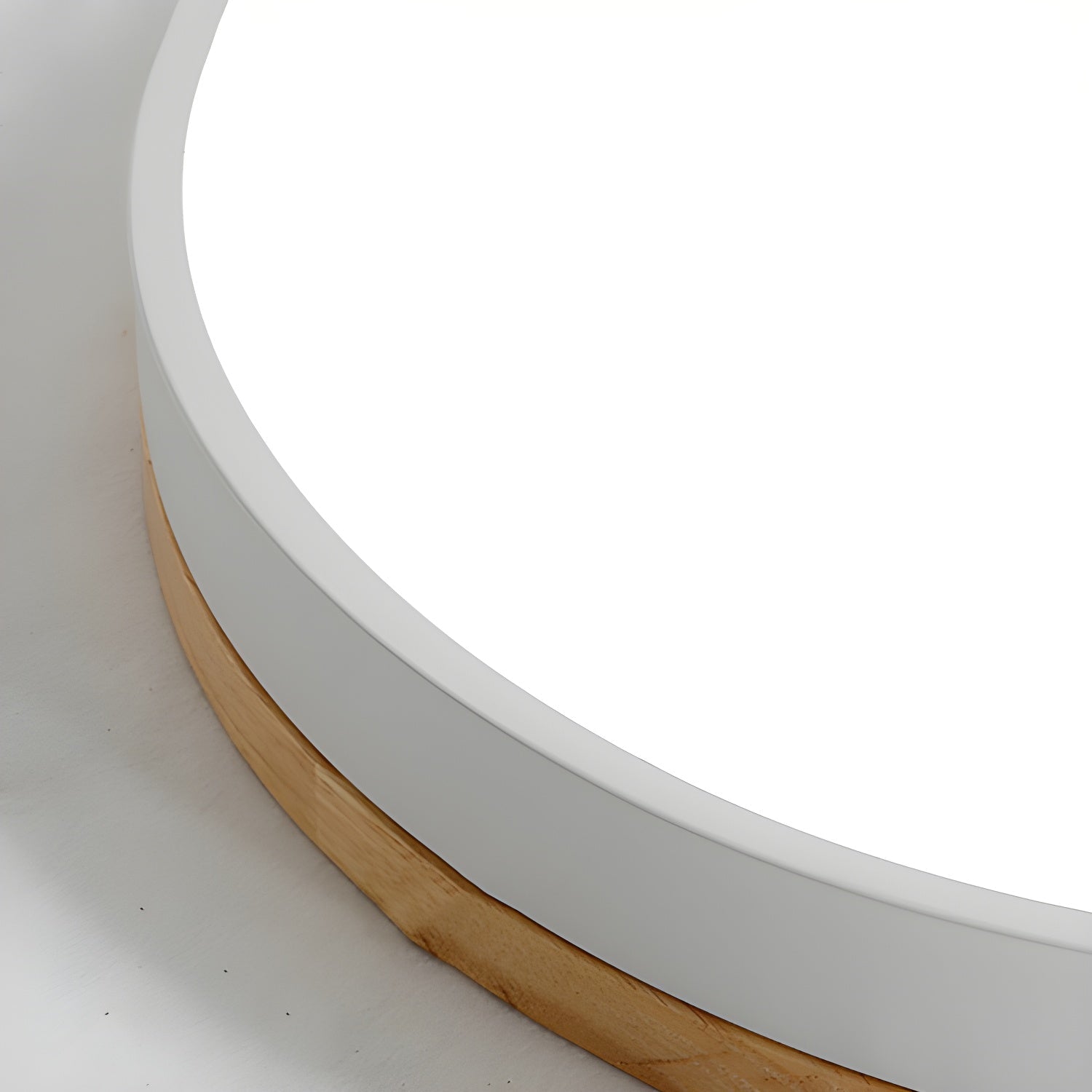 Modern Circular Wood LED Flush Mount Ceiling Lamp for Living Room and Bedroom