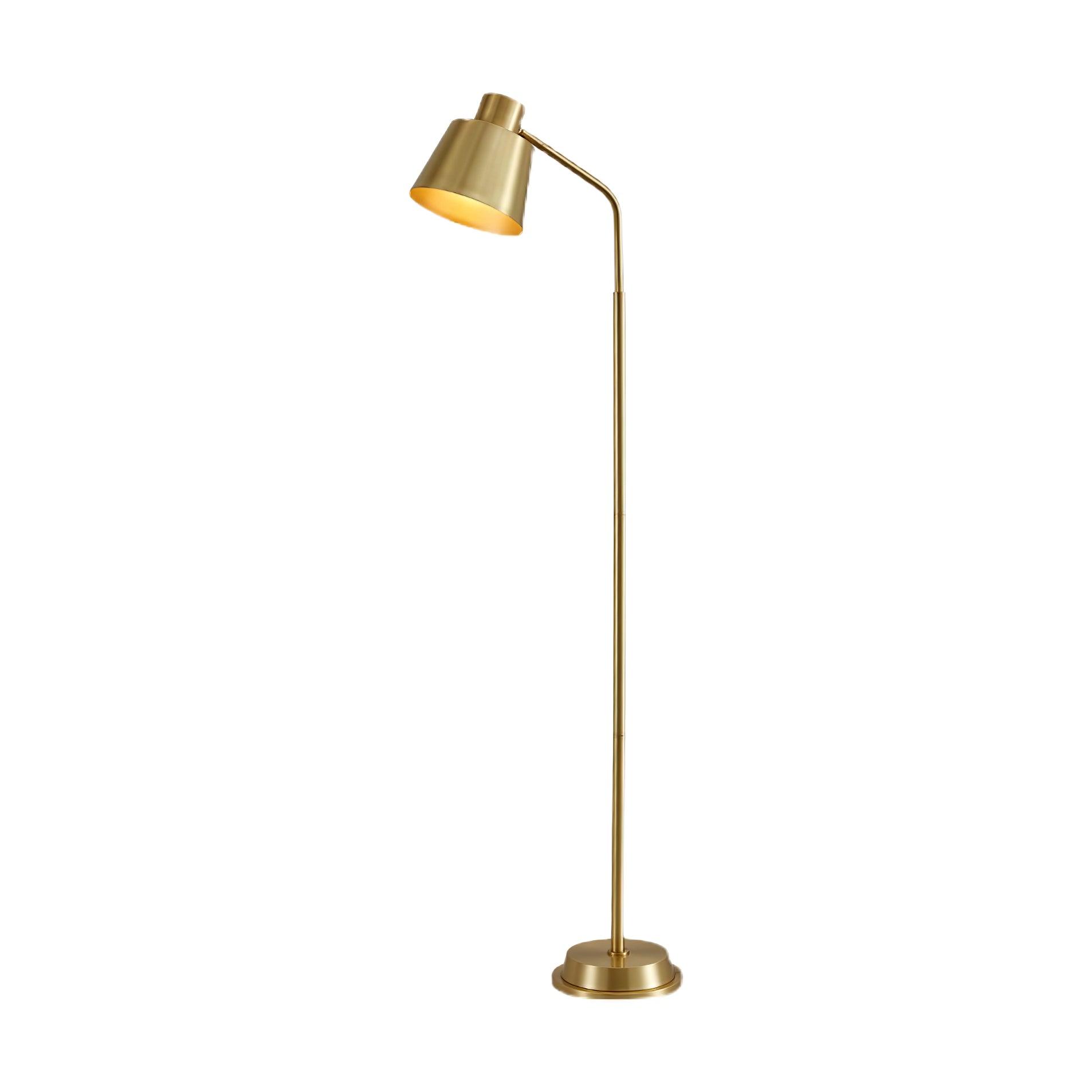 Contemporary Brass Gold Standing Floor Lamp Minimalist LED Lighting for Living Room