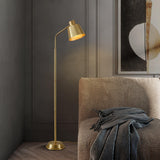 Contemporary Brass Gold Standing Floor Lamp Minimalist LED Lighting for Living Room