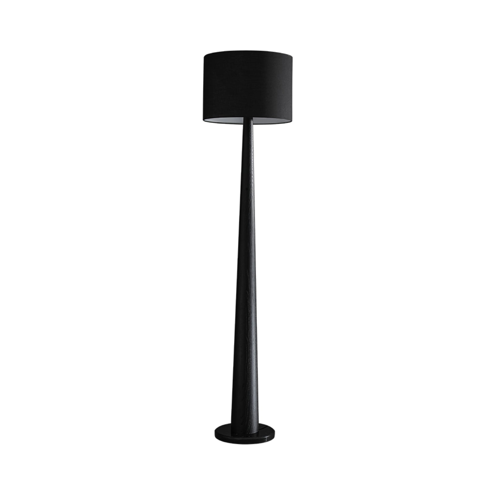 Zhanming Modern Wooden Floor Lamp with Marble Base and Tall Fabric Shade Uplight
