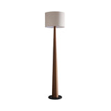 Zhanming Modern Wooden Floor Lamp with Marble Base and Tall Fabric Shade Uplight