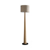 Zhanming Modern Wooden Floor Lamp with Marble Base and Tall Fabric Shade Uplight
