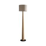 Zhanming Modern Wooden Floor Lamp with Marble Base and Tall Fabric Shade Uplight