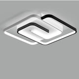Modern Abstract Geometric LED Flush Mount Ceiling Light Low Profile Interlocking Shapes