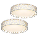 Modern Geometric Round Metal LED Flush Mount Ceiling Light for Bedroom Kitchen and Office
