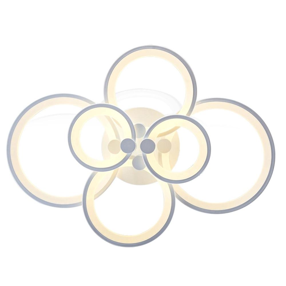 Modern Multi Ring LED Flush Mount Ceiling Light Dimmable Geometric Chandelier for Living Room