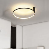 Abstract Double Circle LED Flush Mount Ceiling Light Modern Metal Bedroom Lighting Fixture
