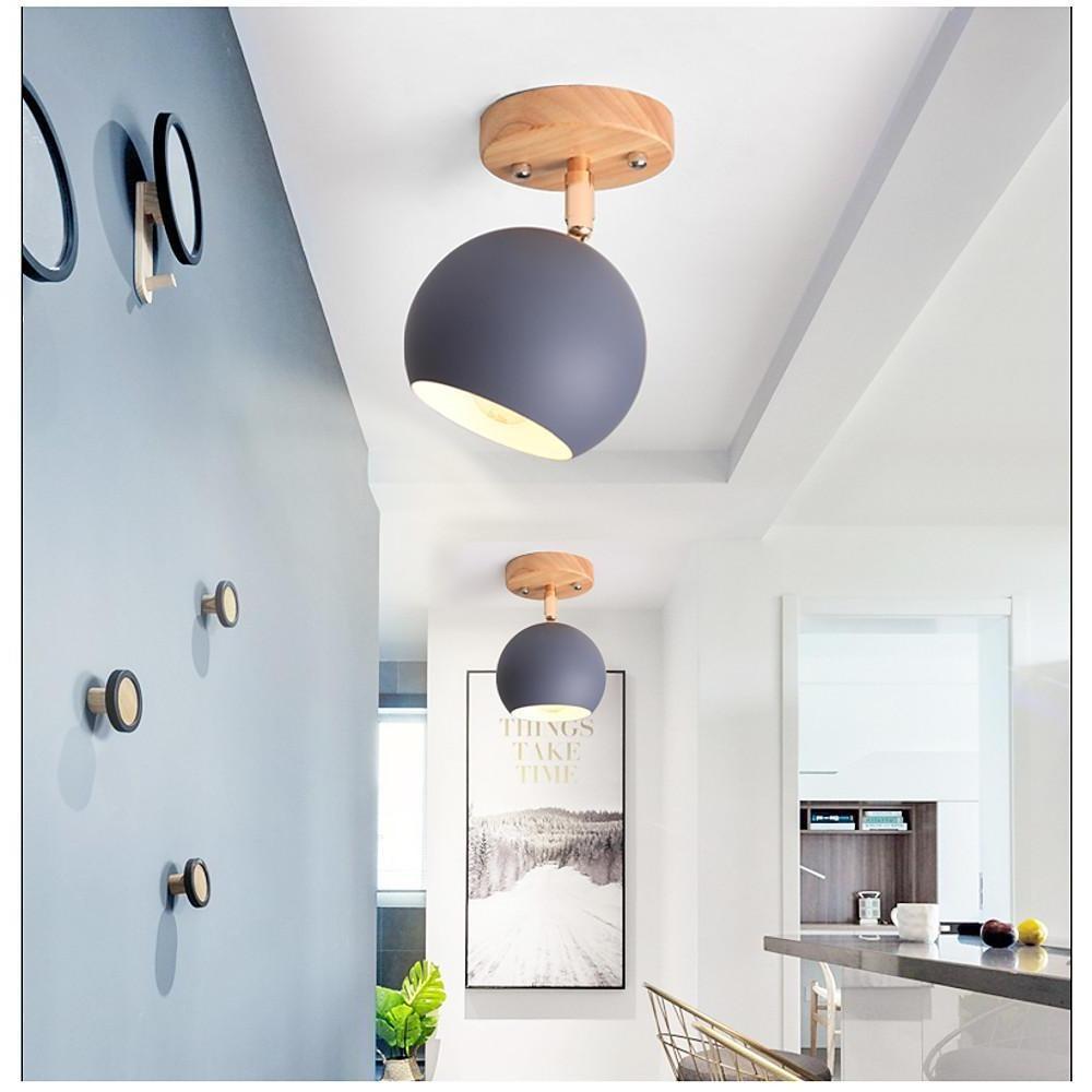 Modern Semicircular Metal LED Pendant Light Adjustable Rustic Hanging Ceiling Lamp for Entryway