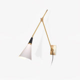 Adjustable Arm Plug In Wall Lamp with Metal Shade Mid Century Modern Sconce