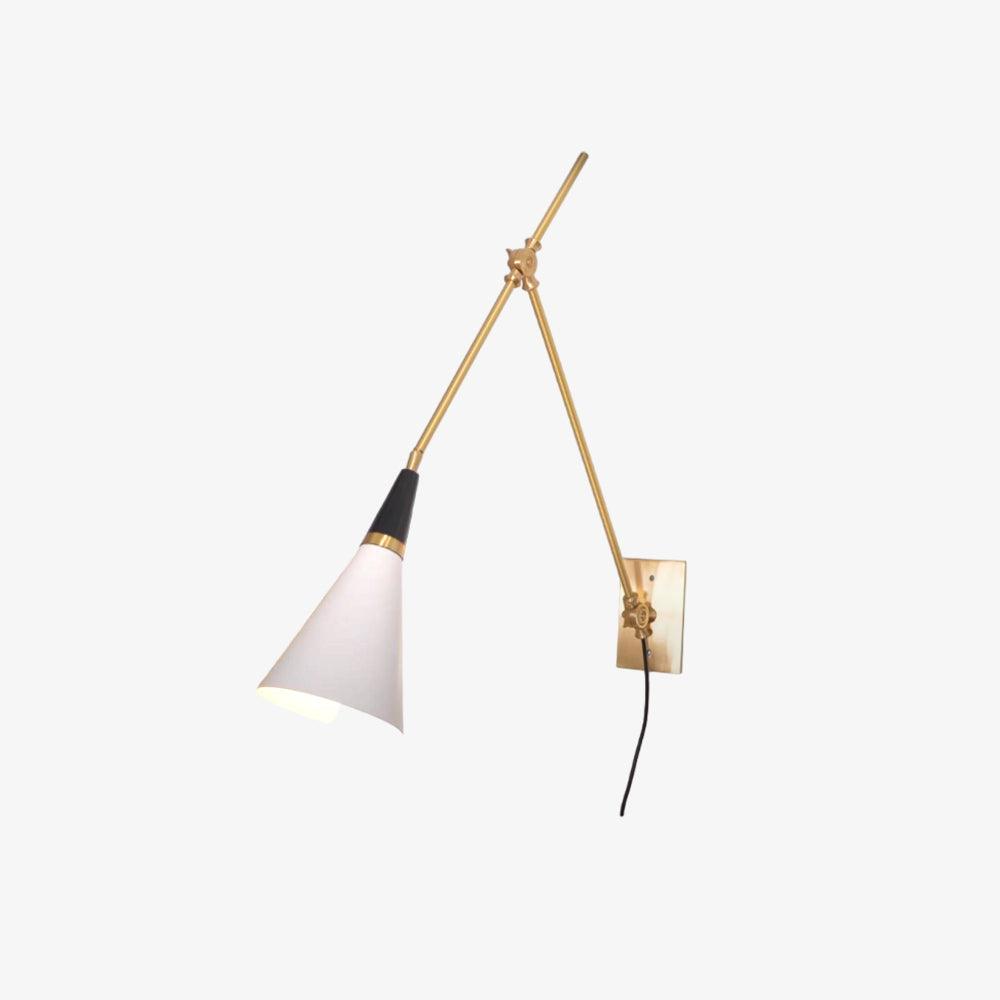 Adjustable Arm Plug In Wall Lamp with Metal Shade Mid Century Modern Sconce
