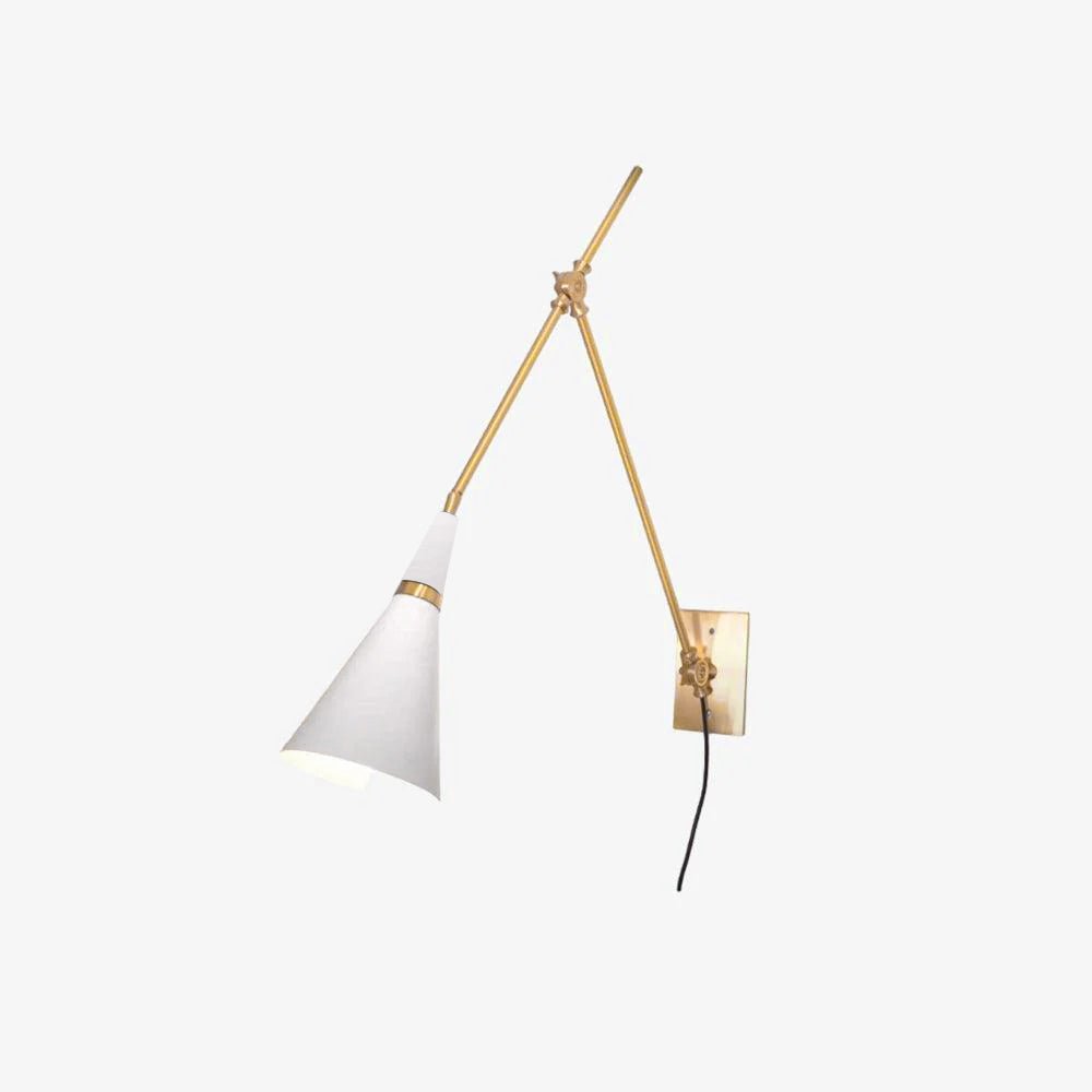 Adjustable Arm Plug In Wall Lamp with Metal Shade Mid Century Modern Sconce