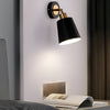 Adjustable Black and Gold LED Wall Sconce Nordic Style 3 Step Dimming Bedroom Light