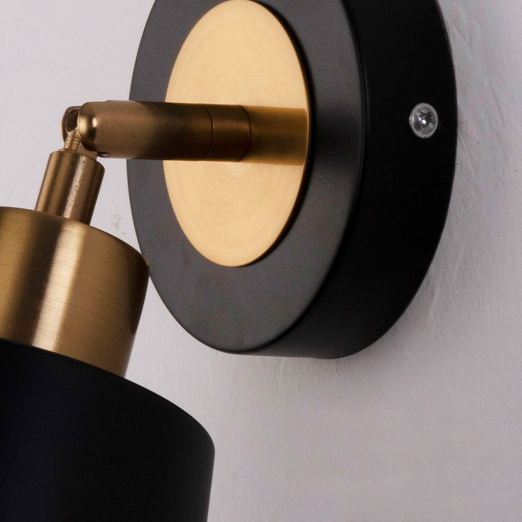 Adjustable Black and Gold LED Wall Sconce Nordic Style 3 Step Dimming Bedroom Light