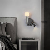 Adjustable LED Bedside Reading Wall Lamp Set of 2 with Space Saving Flush Mount Design