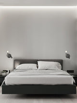 Adjustable LED Bedside Reading Wall Lamp Set of 2 with Space Saving Flush Mount Design