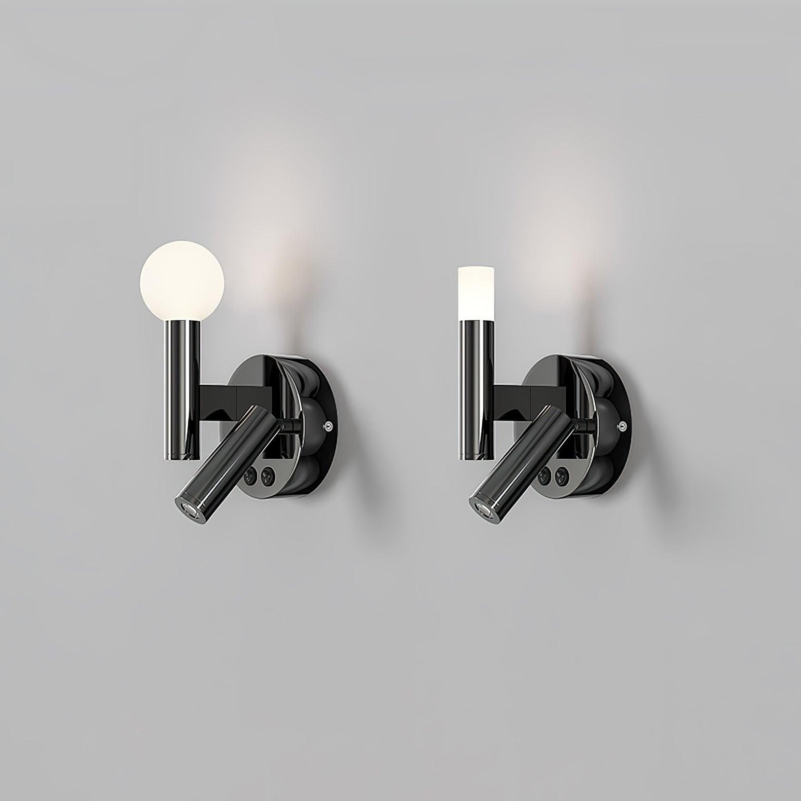Adjustable LED Bedside Reading Wall Lamp Set of 2 with Space Saving Flush Mount Design