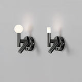 Adjustable LED Bedside Reading Wall Lamp Set of 2 with Space Saving Flush Mount Design