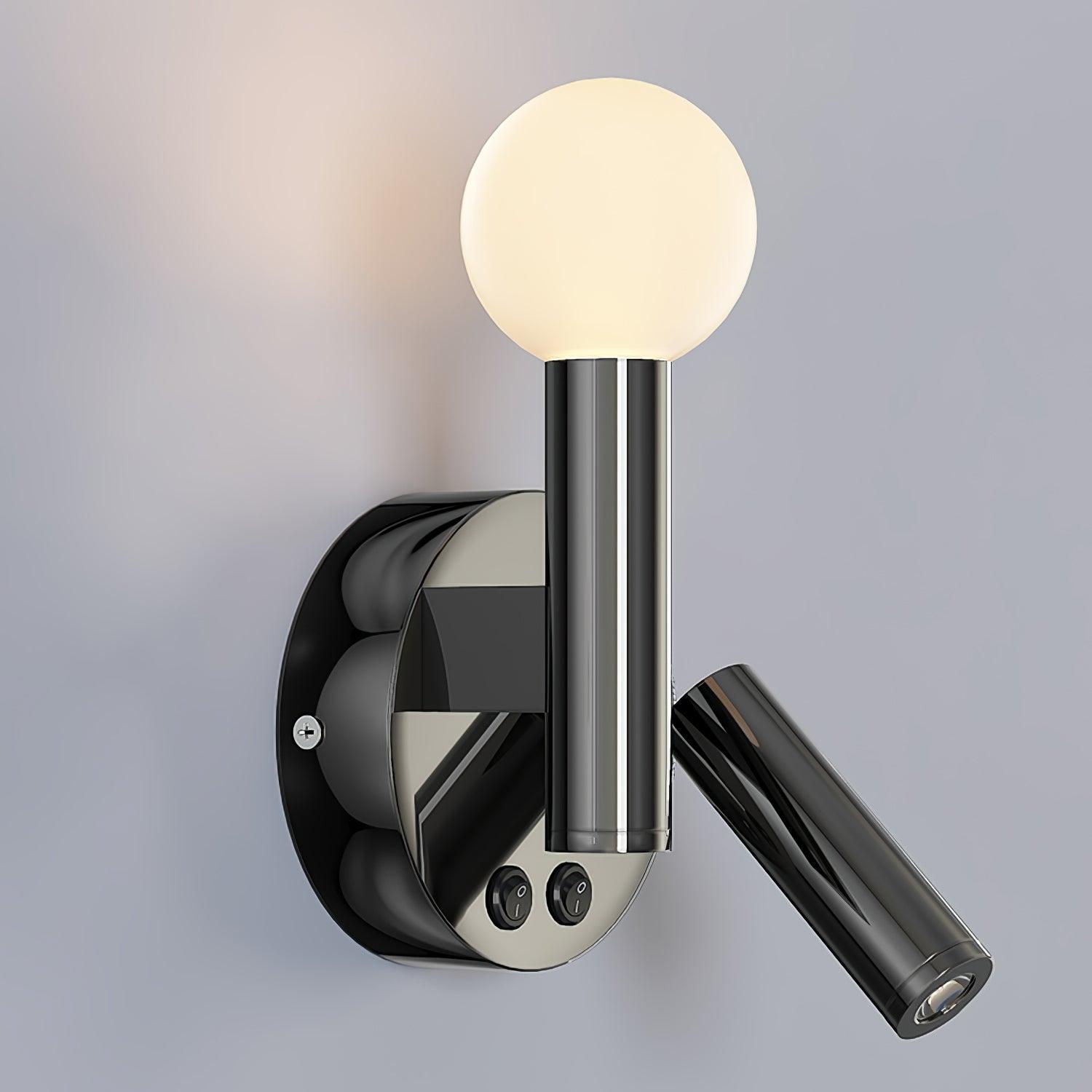 Adjustable LED Bedside Reading Wall Lamp Set of 2 with Space Saving Flush Mount Design
