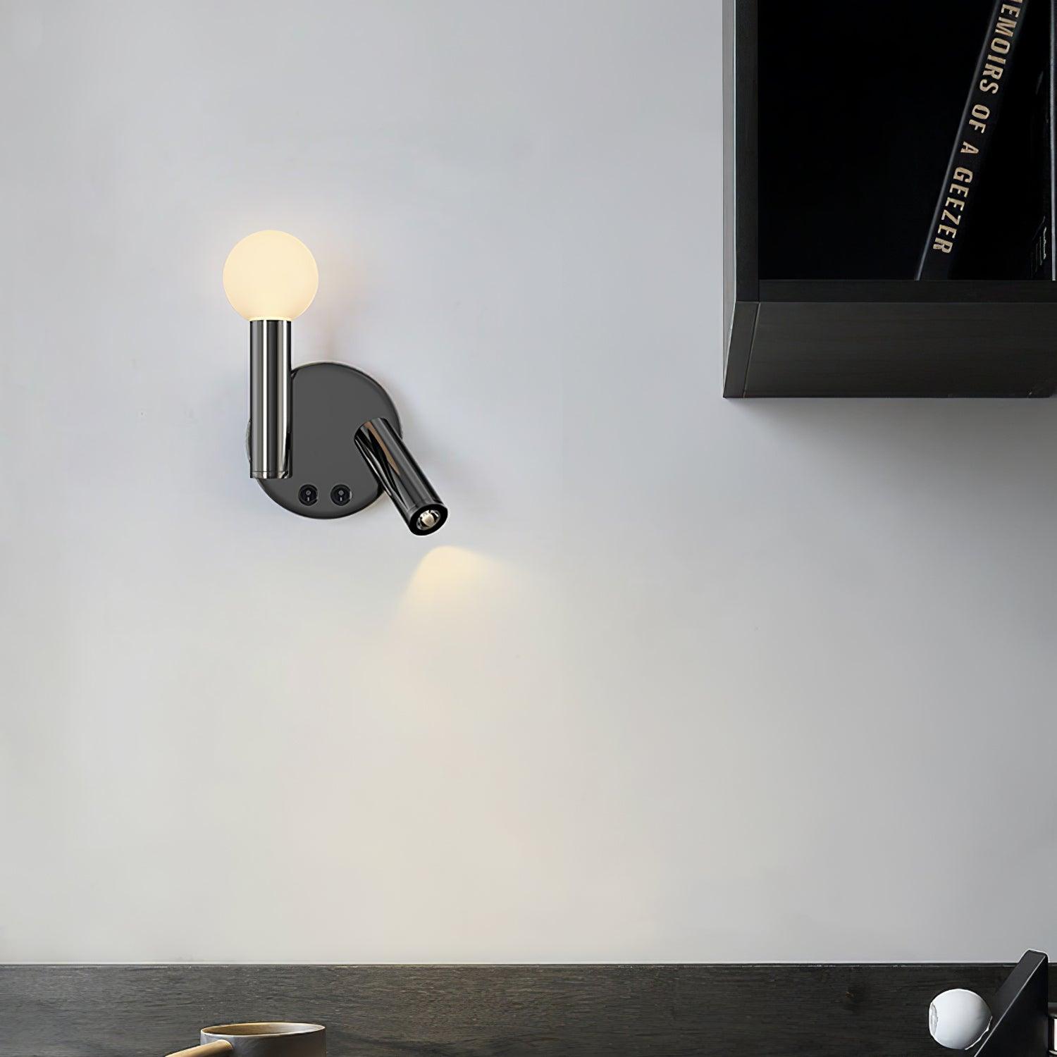 Adjustable LED Bedside Reading Wall Lamp Set of 2 with Space Saving Flush Mount Design