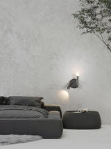 Adjustable LED Bedside Reading Wall Lamp Set of 2 with Space Saving Flush Mount Design