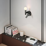 Adjustable LED Bedside Reading Wall Lamp Set of 2 with Space Saving Flush Mount Design
