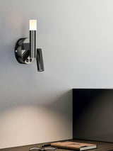 Adjustable LED Bedside Reading Wall Lamp Set of 2 with Space Saving Flush Mount Design