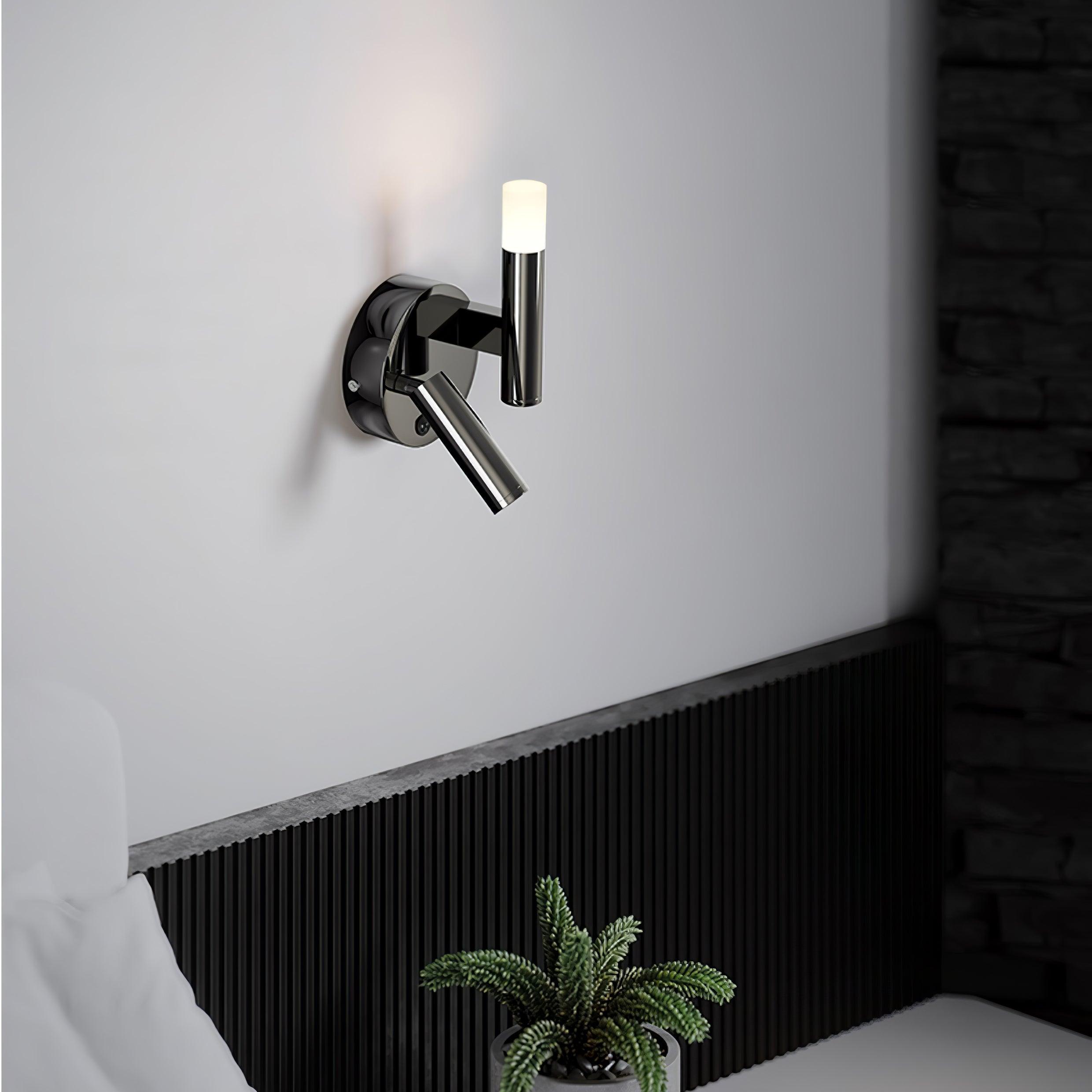 Adjustable LED Bedside Reading Wall Lamp Set of 2 with Space Saving Flush Mount Design