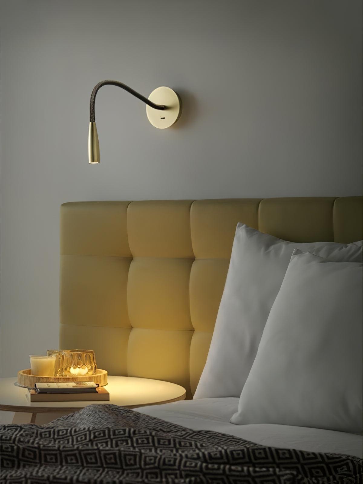 Adjustable Modern Flexible Hose LED Wall Sconce Bedside Reading Lamp Set of 2