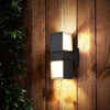 Adjustable Square Outdoor Wall Light Dual LED Up and Down Exterior Sconce in Black Aluminum
