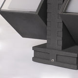 Adjustable Square Outdoor Wall Light Dual LED Up and Down Exterior Sconce in Black Aluminum
