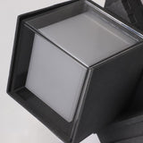 Adjustable Square Outdoor Wall Light Dual LED Up and Down Exterior Sconce in Black Aluminum