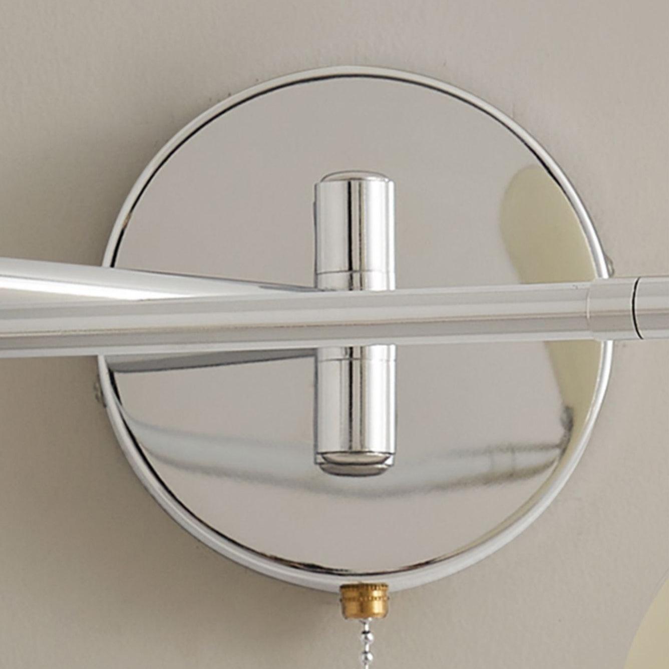 Adjustable Swing Arm Rocker Wall Lamp Sconce with Cream Shade for Interior Reading and Bedroom Lighting