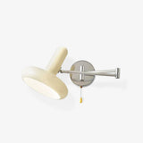 Adjustable Swing Arm Rocker Wall Lamp Sconce with Cream Shade for Interior Reading and Bedroom Lighting