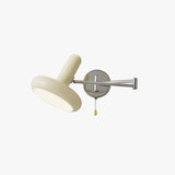 Adjustable Swing Arm Rocker Wall Lamp Sconce with Cream Shade for Interior Reading and Bedroom Lighting