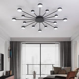 Modern 16 Light LED Cluster Flush Mount Ceiling Lamp for Living Room and Kitchen