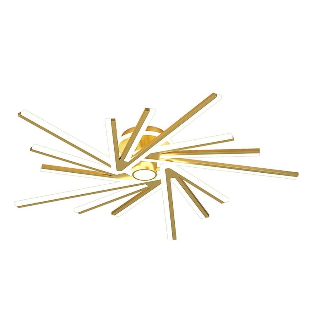 Modern Flower Shaped LED Ceiling Light Abstract Gold Geometric Flush Mount Fixture