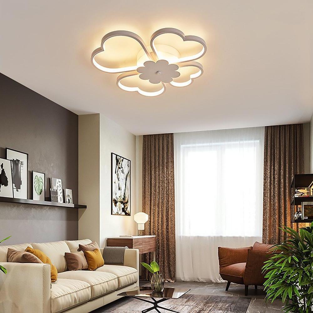 Modern Heart Shaped Flower LED Flush Mount Ceiling Light for Bedroom and Living Room
