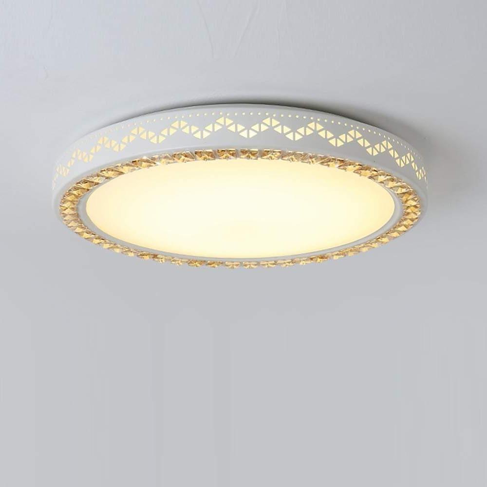 Modern White Circular Geometric Pattern LED Ceiling Light Flush Mount Fixture