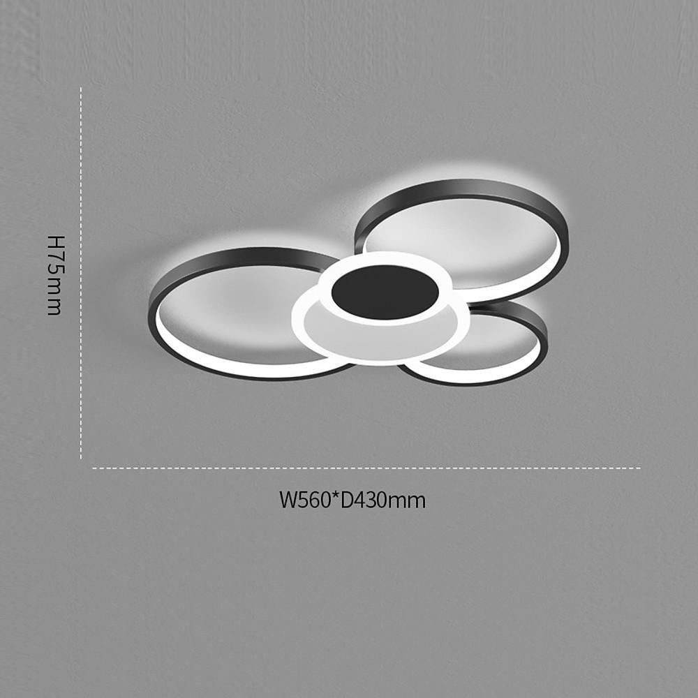 Modern Eclipse Geometric LED Ceiling Light Flush Mount with 3 Color Dimming