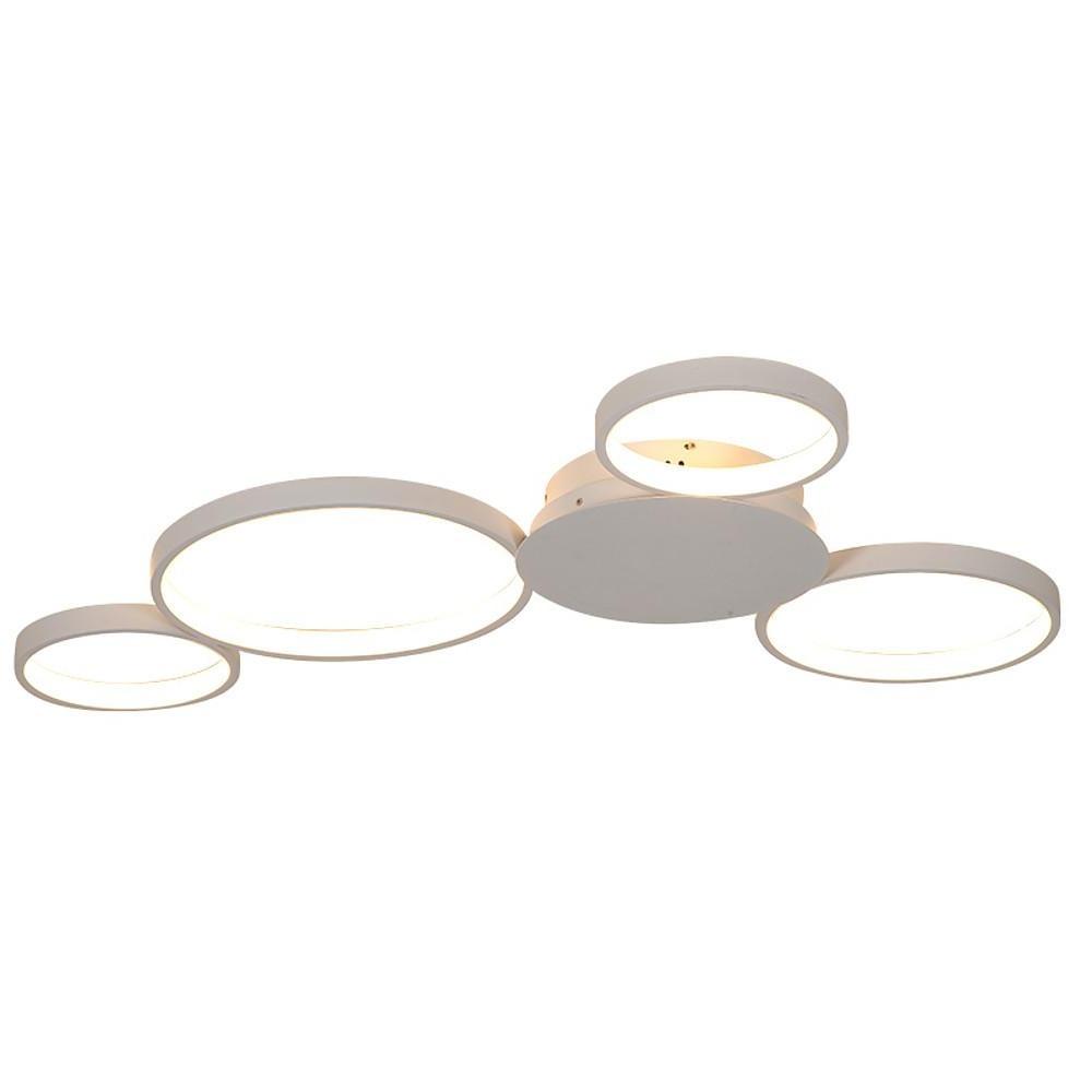 Modern 4 Ring LED Flush Mount Ceiling Light Silica Gel Cluster Fixture for Living Room