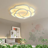 Modern Flower Shape Dimmable LED Ceiling Light Flush Mount Fixture for Bedroom