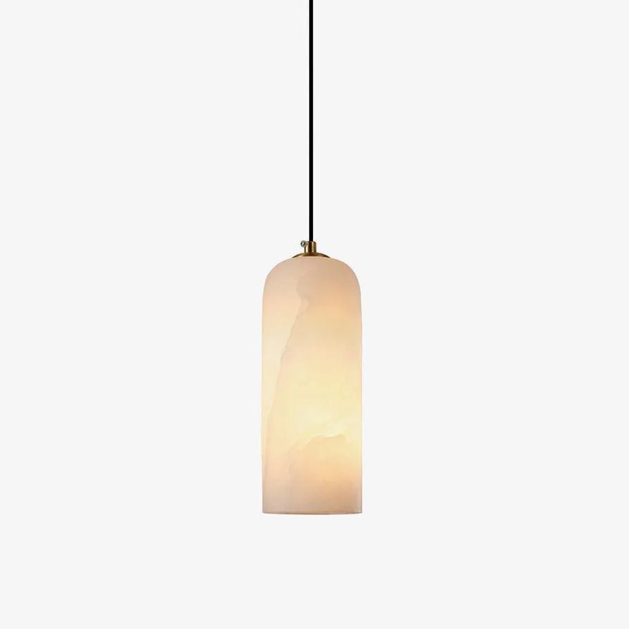 Alabaster Pendant Light Mid Century Modern Brass Hanging Lamp for Kitchen Island Foyer