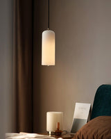 Alabaster Pendant Light Mid Century Modern Brass Hanging Lamp for Kitchen Island Foyer